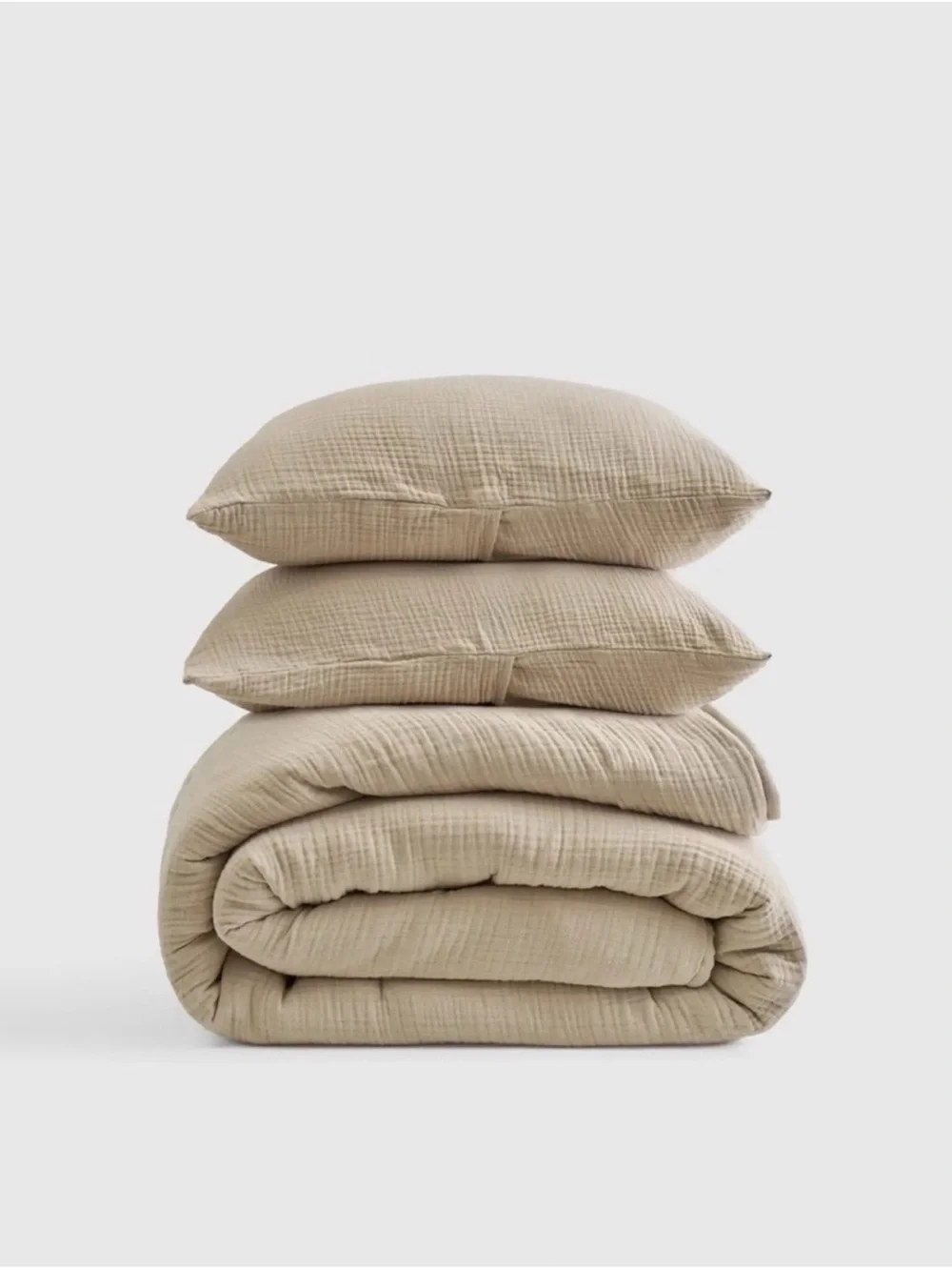 Quince Organic Airy Gauze Dream Quilt Set Full/Queen Dune